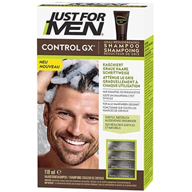 Just For Men Control GX Shampooing colorant homme pour cheveux, Réduit progressivement les cheveux gris Pour un Look Naturel et Discret, Disponible pour toutes les nuances 118 ml