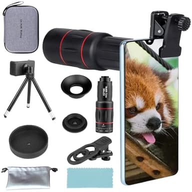 Objectif longue focale 36X pour smartphones, téléobjectif HD avec trépied et clip d'objectif, mise au point longue distance compatible avec iPhone et Android