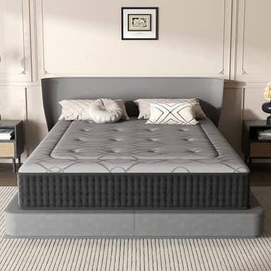 DEWINNER Matelas 160x200 cm, Hauteur 28 cm, Matelas Silencieux d'épaisseur Moyenne, Mousse à Mémoire de Forme Hybride, Ressorts Ensachés Individuels, Absorbant et Respirant