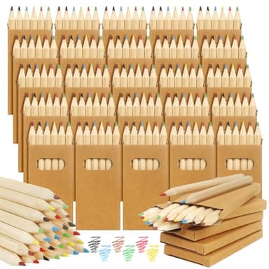 Gudotra 30 Boîtes de Mini Crayons de Couleur pour Enfants avec 6 couleurs 180 Mini Crayons en Bois Cadeau Anniversaire Enfants Invites Goodies Anniversaire Enfant