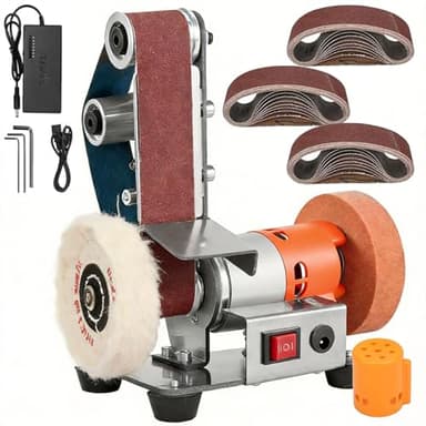 Ponceuse à bande, mini meuleuse d'établi à vitesse variable pour l'affûtage des couteaux, le polissage des métaux, le travail du bois et du verre