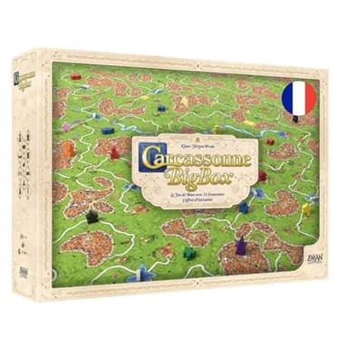 Asmodee - Carcassonne : Big Box - Ancienne Édition - Jeu de Société pour Enfants dès 7 Ans - Coffret Initiation avec Jeu de Base + 11 Extensions - 2 à 6 Joueurs - 35 Min - en Français- Z-Man Games