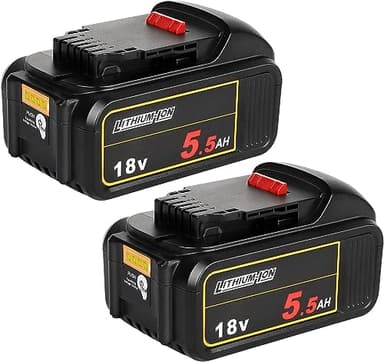 Powarobor 2X DCB184 18V 5,5Ah Li-ION Batterie de Rechange Compatible avec Les Machines Dewalt 18Volt sans Fil avec indicateur de Charge LED