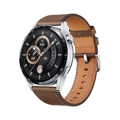 HUAWEI WATCH GT 3 46 mm, Longue autonomie, AI Running Coach, 100+ modes sport, Appels Bluetooth, Positionnement à cinq systèmes, Surveillance du SpO2, Compatible avec iPhone et Android, Marron
