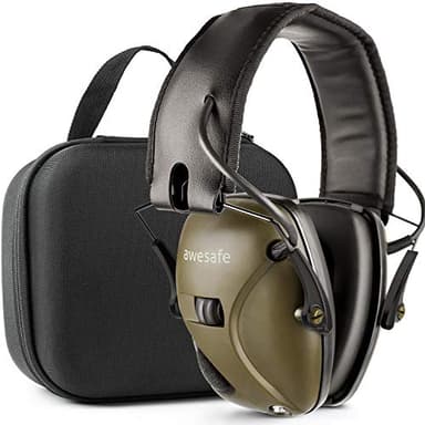awesafe Protection auditive électronique pour Les Sports d'impact [Livré avec Sac de Transport Rigide], Casque Electronique Anti Bruit, NRR 24 DB, Casques Anti Bruit Idéal pour Les tireurs et Hunting