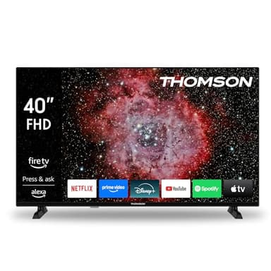 THOMSON TV 40 Pouces (100 cm) FHD Smart Fire TV, Commande vocale Alexa, Triple Tuner (DVB-T/T2/C/S/S2), Dolby Audio, DTS Virtual:X, HDR10, AirPlay, WiFi, Bluetooth, HDMI- 40FF2S34