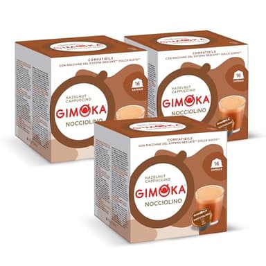 Gimoka - Compatible Pour Nescafè - Dolce Gusto - 48 Capsules - Goût NOISETTE - Made In Italy - 3 Paquets De 16 Capsules