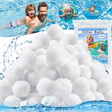 MOYKSRR Balles Filtrantes, 1500g Boules de Filtre de Piscine, Réutilisable Pool Filter Balls, Balles de Filtration pour remplace 54kg de Sable de Filtration pour Filtres à Sable, Filtration d'eau