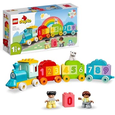 LEGO Duplo Mes Premiers Pas Le Train des Chiffres - Apprendre à Compter - Jouet Éducatif - Briques Colorées avec Chiffres & 2 Figurines - Activité de Noël - Cadeau pour Fille ou Garçon dès 1 an 10954