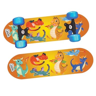 OzBozz Dragons Skateboard avec Roues Flashing - Plateau 43,2 cm - Graphiques spectaculaires - Les Roues s'allument Lors du déplacement, Motifs et Couleurs Assorties