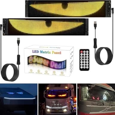 Flexible Panneau Affichage LED, Plaque Lumineuse Camion Personnalisé, Bluetooth Panneau Publicitaire Lumineux Programmable Voiture Plaque Lumineuse Camion(70x173mm)