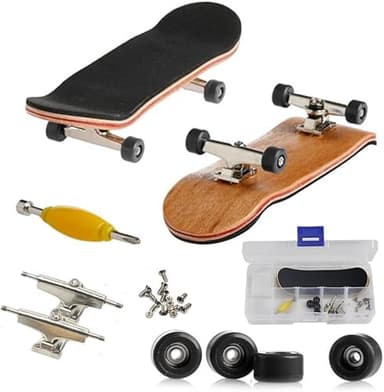 Hominas Mini Skate Doigt Alliage Complet Érable en Bois Pont Finger Skate Professionnels Planche à roulettes pour Enfants ou comme Décoration