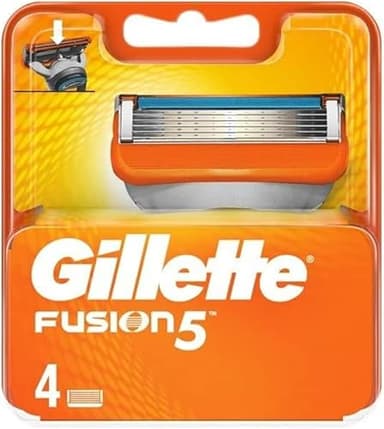 Gillette Fusion 5 Lames de Rasoir pour Rasoir 4 Lames de Rechange pour Rasoir Humide Homme (Ancienne Version)