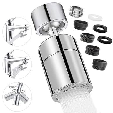 Aérateur de Robinet, 360° Pivotant Embout Robinet Cuisine, 2 Modes Mousseur Robinet Economie Eau, Pour Robinet Pour Éviers de Cuisine Salle de Bain lavabo