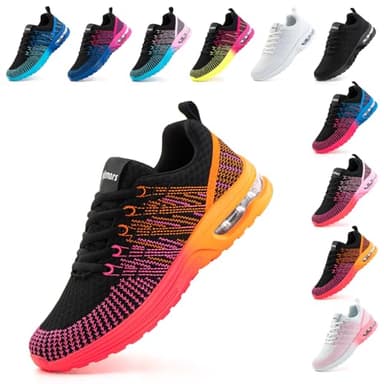 Hitmars Chaussure de Course Femme Respirante Légères Chaussures de Sport Gym Fitness Athlétiques Chaussures de Running Jogging Sneakers Confortables Orange Taille 39 EU