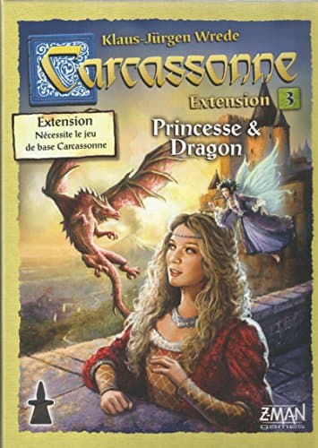 Asmodee - CARC05 - Jeu de stratégie - Extension 3 - Princesse et Dragon pour Carcassonne