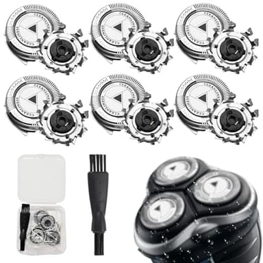 6 Pcs Têtes de Rasoir de Rechange SH50/52/30 compatible avec Philips, avec Brosse de Nettoyage, Pour Rasoir Série 5000 Sauf S55xx)/Rasoir Série 6000(Sauf S6600 S6800)/Série AT8xx/AT7xx/PT7xx/PT8xx