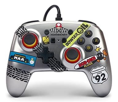 PowerA Manette filaire améliorée pour Nintendo Switch, modèle Switch OLED et Nintendo Switch Lite, accessoire de jeu, manette de jeu, manette filaire, sous licence officielle - Mario Kart