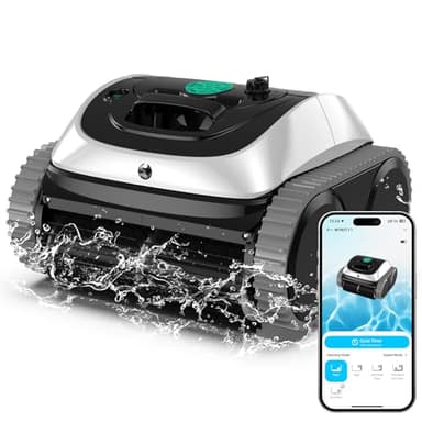 WYBOT C1 Robot Piscine Fond et Parois 150 Min Aspirateur Piscine avec Planification Intelligente des itinéraires, Nettoyage entièrement Automatique du Sol, 150m² Nettoyage Rapide(Vert Blanc)