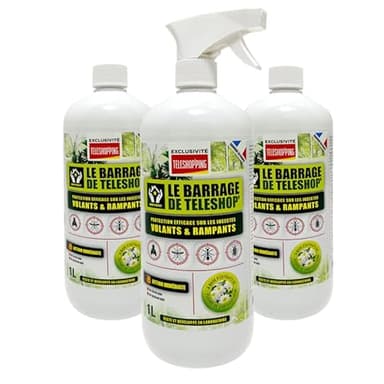 VENTEO - barrage aux insectes teleshopping - interieur & exterieur | Lot de 3 |spray fourmis - multi-insectes | anti pucerons plantes exterieur - barrage aux insectes pour Maison, jardin, piscine.