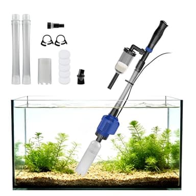 NICREW 3 en 1 Aspirateur Automatique Électrique, Nettoyeur pour Gravier et Sable avec Changement d'eau, Aspirateur de Gravier Convient pour Aquarium Moyen et Grand