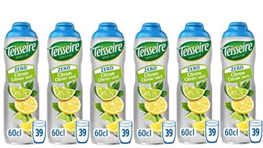 Pack de 6 sirops sans sucre citron citron vert