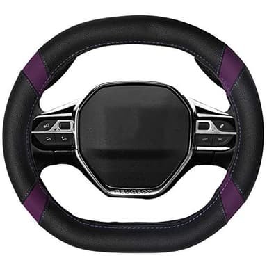 Mayco Bell Housse de Volant de Voiture en Cuir en Microfibre Couvre Volant pour Peugeot 3008 4008 5008 2016-2019 508 208 2019 e-208 (Violet)