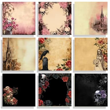 Lot de 9 blocs de notes adhésives gothiques noires, super adhésifs, pour décoration de bureau, cadeaux d'Halloween, accessoires de bureau pour étudiants, enseignants et fournitures scolaires