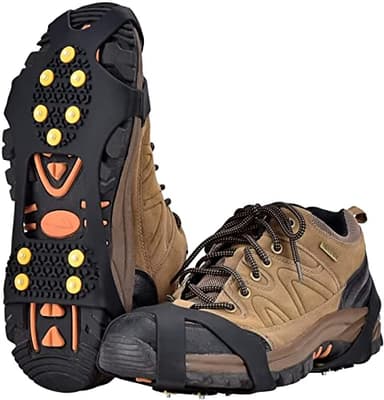 Aliglow Crampons Antidérapant sur Chaussures Bottes Grips Crampons pour la Marche Randonnée Alpinisme en Hiver pour Sécurité Marcher sur Neige et Glace