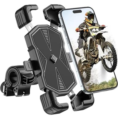 Support Telephone Moto Velo, Porte Telephone Velo, Support Téléphone Vélo à 360° Rotation, Estralia Support Telephone Trotinette Electrique, Scooter, VTT Compatible avec les Téléphone de 5.5'' à 7.0''