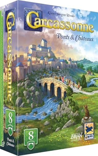 Asmodee - Carcassonne - Extension 8 : Ponts & Châteaux - Hans im Glück - Jeu de société de stratégie - Dès 7 Ans - 2 à 6 Joueurs - 55 Min - Version Française