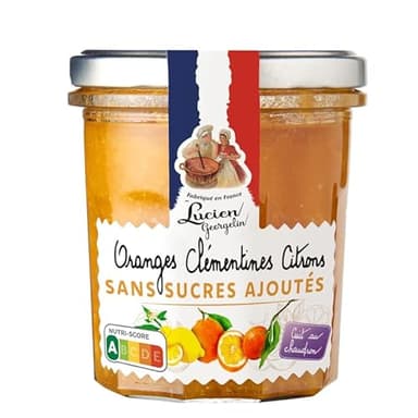 Lucien Georgelin Préparation de fruits 3 Agrumes (Oranges,Clémentines, Citron) Sans Sucre Ajouté le bocal de 320g NUTRISCORE A