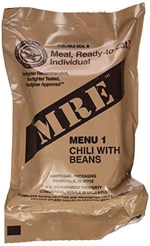 Repas prêt à manger MRE - Ration de l'armée américaine EPA., CHILI with BEANS
