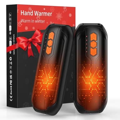 GARAID Lot de 2 Chauffe Main Rechargeable, Portable Chaufferette Main Reutilisable avec LED, 5 Modes de Chauffage Rapide, 6000mAh USB-C, Séparée Chaufferette pour Cadeau,Extérieur,Camping,Randonnée