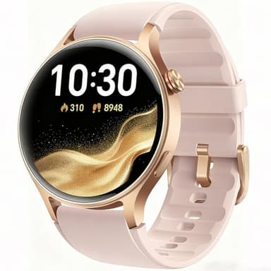 Montre Connectée Femme Homme avec Appel Bluetooth- 1,32" Smartwatch AMOLED pour Android iOS, Montre de Sport Podometre avec 110+ Sports & 3ATM Bracelet Fitness avec Moniteur Sommeil/ SpO2- Rose