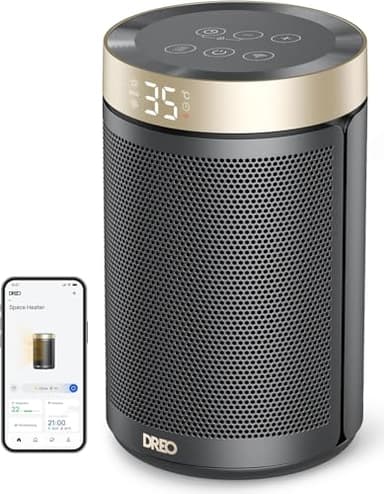 Dreo Chauffage d'appoint, chauffage electrique soufflant economique avec thermostat, minuterie 1-12H, mode éco, chauffage céramique PTC rapide de 1500 W en toute sécurité, Atom 316
