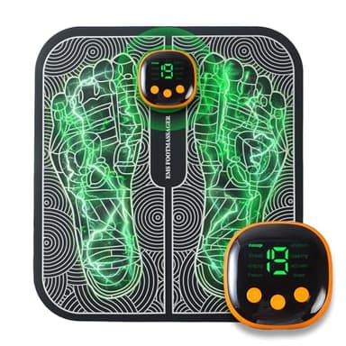 EMS Appareil de massage électrique pour les pieds, masseur de pieds électrique, 8 modes, 19 fréquences réglables, tapis de massage intelligent des pieds, portable rechargeable par USB