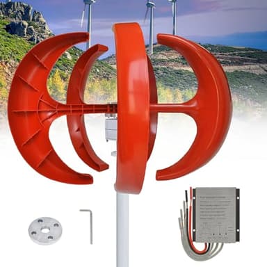 Kit éolien Vertical 600 W avec contrôleur, Mini-Turbine Lanterne à 5 pales pour Maison, Bateaux et autoroutes – Solution d'énergie renouvelable 24 V Efficace