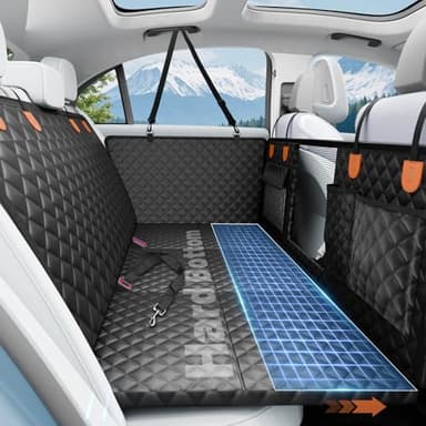 HikeSeptPals Protection Voiture Chien, aux Rayures et Imperméable Protection Voitures Chien, Fond Rigide Extension Housse Protege Voiture pour à la Plupart des Voitures et SUV(400lb)