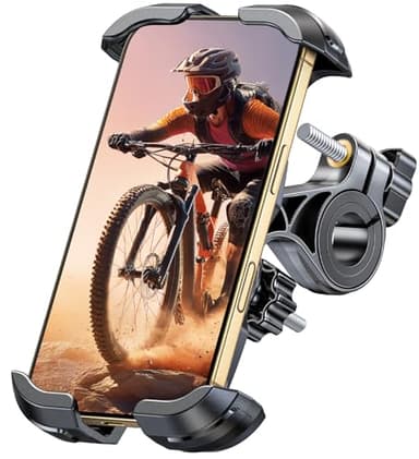 Glangeh Support Telephone Velo Moto [Serrage Blindé Anti-Chute], 1S Verrouillage Rapide & 360° Rotation, Porte Telephone Velo Guidon Universel pour Trotinette Electrique/VTT, 4,7"-6,9" Smartphones