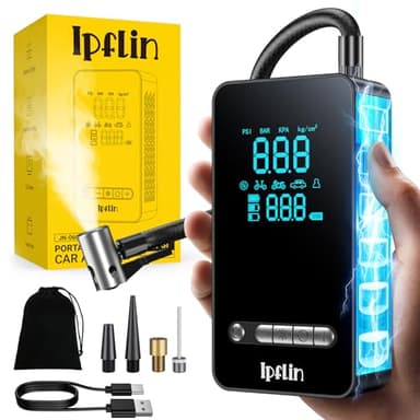 Gonfleur Pneus Voiture Sans Fil - Compresseur à Air Portatif 150 PSI, avec LED/Port C USB, Batterie Rechargeable, Inflation Rapide, Arrêt Automatique, Compresseur Voiture/Vélo/Moto-Upgrade