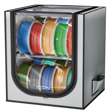 YOOPAI Boîte de rangement pour filament d'imprimante 3D avec déshydratants – Étagère de rangement en métal à 2 niveaux avec housse en tissu, peut contenir jusqu'à 24 rouleaux de filaments – Support de
