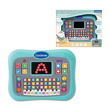 Lexibook, Tablette éducative d'éveil, Bilingue français/Anglais, Tablette parlante avec écran pour Apprendre l'alphabet, Les Chiffres et Les Animaux, Modes Piano et Quiz interactif, Bleu, JCPAD007i1