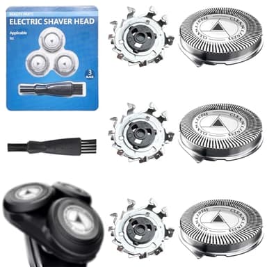 Lot de 3 têtes de rasage de rechange SH50/52 Compatible avec Philips, têtes de rechange pour rasoir Series 5000 (sauf S55xx)/Series 6000 (sauf S6600 S6800)/AquaTouch AT8xx AT7xx/PT7xx/PT8xx avec bross