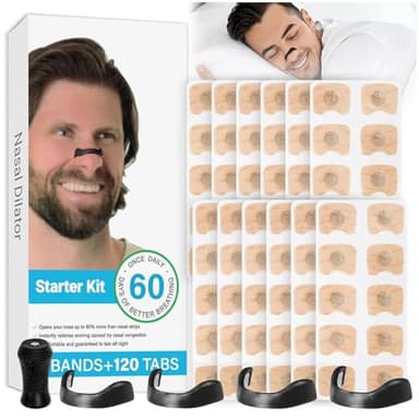 Audasi Bande Nasale Magnétique, 120 Pièces Magnetic Nasal Strips Anti Ronflement écarteur Nasal Bandelettes Nasales Patch Nasal Aimant Dilatateur Nasal pour homme femme Bottles