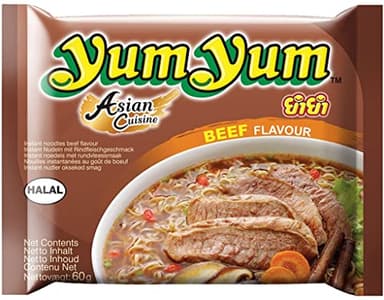 Yumyum Nouilles Instantanées au Boeuf, Soupe de Nouille saveur Bœuf 60g (Carton de 30 sachets)