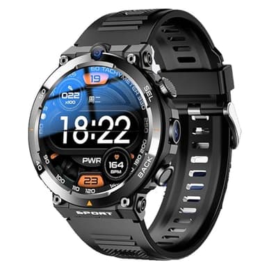 Montre connectée avec carte SIM 4G pour homme avec double caméra, NFC, GPS, fonction appel