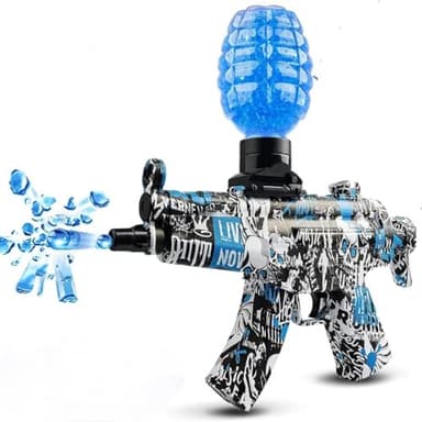 Gel Gun Blaster, Pistolet à Billes Électrique Automatique avec Lunettes et Munitions, Activités de Plein Air Jeu d'équipe de Tir pour Enfants Adolescents et Adultes, Pistolet Jouet-Rot