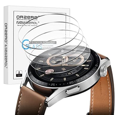 NEWZEROL 4 Pièce Verre Trempé pour Huawei Watch GT 3/GT 2 46mm Protecteur D'écran, [Sans Bulles] [Anti-Rayures] [Couverture Complète] Film de Protection D'écran Haute Résolution