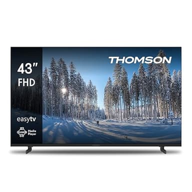 THOMSON 43 Pouces (109 cm) LED Full HD Easy TV – Non Smart – Hotel Mode, USB, HDMI, Triple-Tuner (Câble/Satellite/Antenne), AV in, CI+, A+ Panneau – 43FD2S13